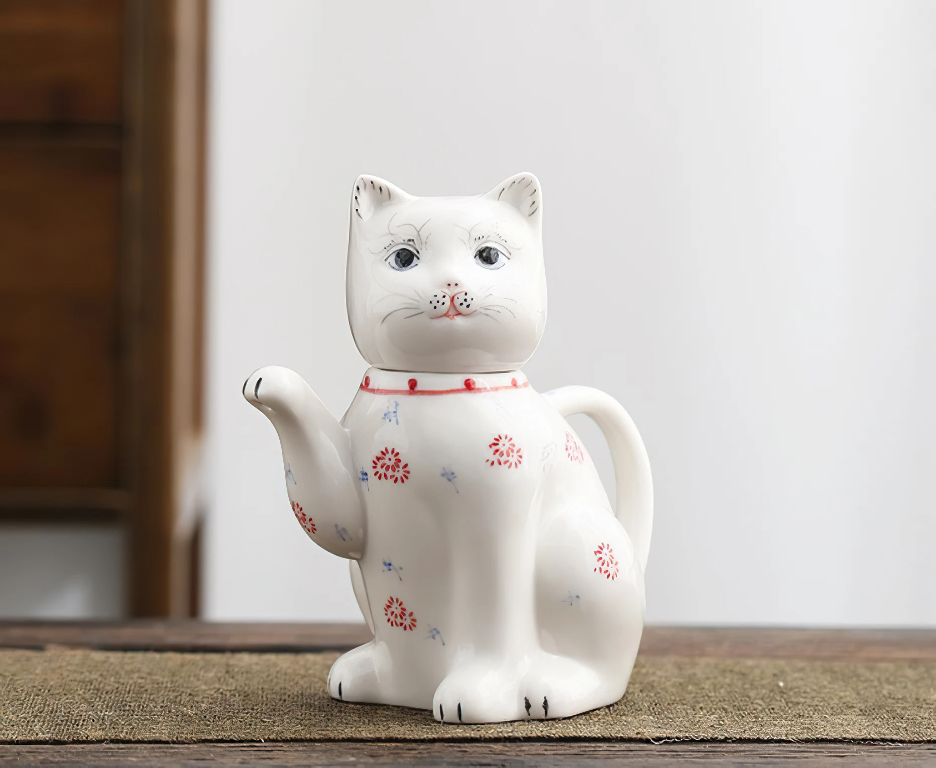 セラミックティーポット水器猫ケトル磁器フラゴンポットドリンク