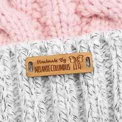 Personalized Wooden Tags with Text, Customized Text, Knit Labels, Logo or Engraving, WD3128