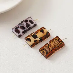4PCS 16*15mm Glazed Beads Leopard Print Pendant Glass for Women Charms for Making Diy Earrings Supplies Findings Handmade