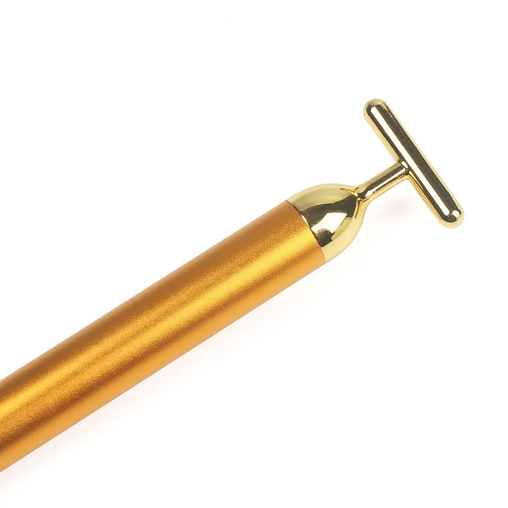 24k Gold Vibration Gesichts Abnehmen Gesicht Schönheit Bar Pulse Straffende Gesichts Roller Massager Lift Hautstraffung Falten Stick