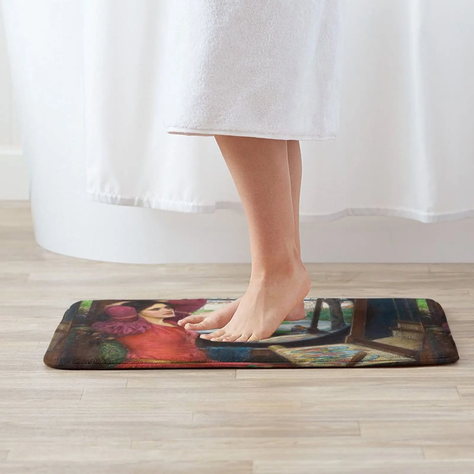 Lady Of-Sick Of Shadows-John William Waterhouse Soft Cushion Home Carpet Door Mat Car Rug John William Waterhouse Pre Womens