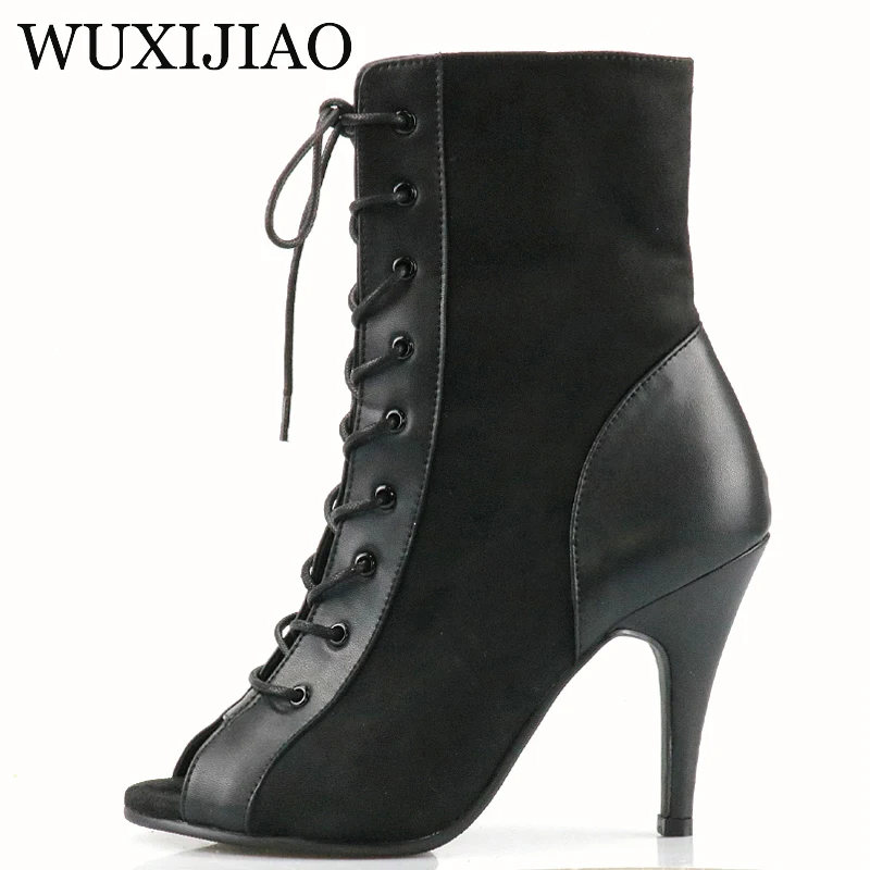 WUXIJIAO Dance boots women's adult high-heeled manufacturers custom-made modern steel pipe Latin ballroom dance boots hard sole