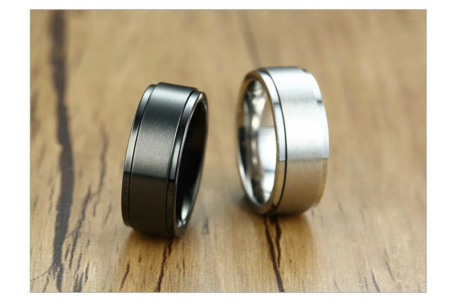 Vnox 6/8 mm Spinner-Ring für Herren, Stressabbau-Zubehör, klassisches Edelstahl-Ehering, lässiger Wikinger-Rune-Sportschmuck – Detail 7