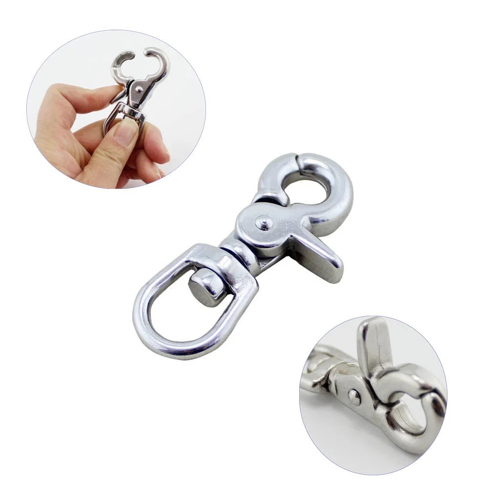 5PCS Trigger Clip Hook Stainless Steel 316 Swivel Spring Eye Snap 65mm Snap Hook