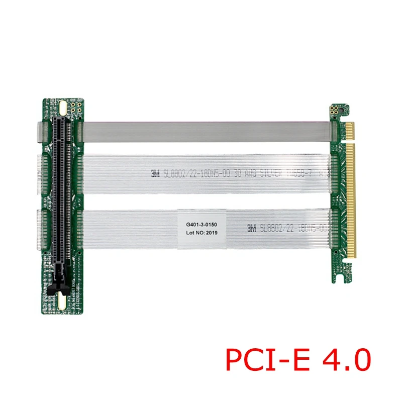 PC Graphics Card PCI-E 4.0 16x Extension Cable Flexible Full Speed PCIe x16 Extender Vertical Link for GPU 1U 2U Chassis Case