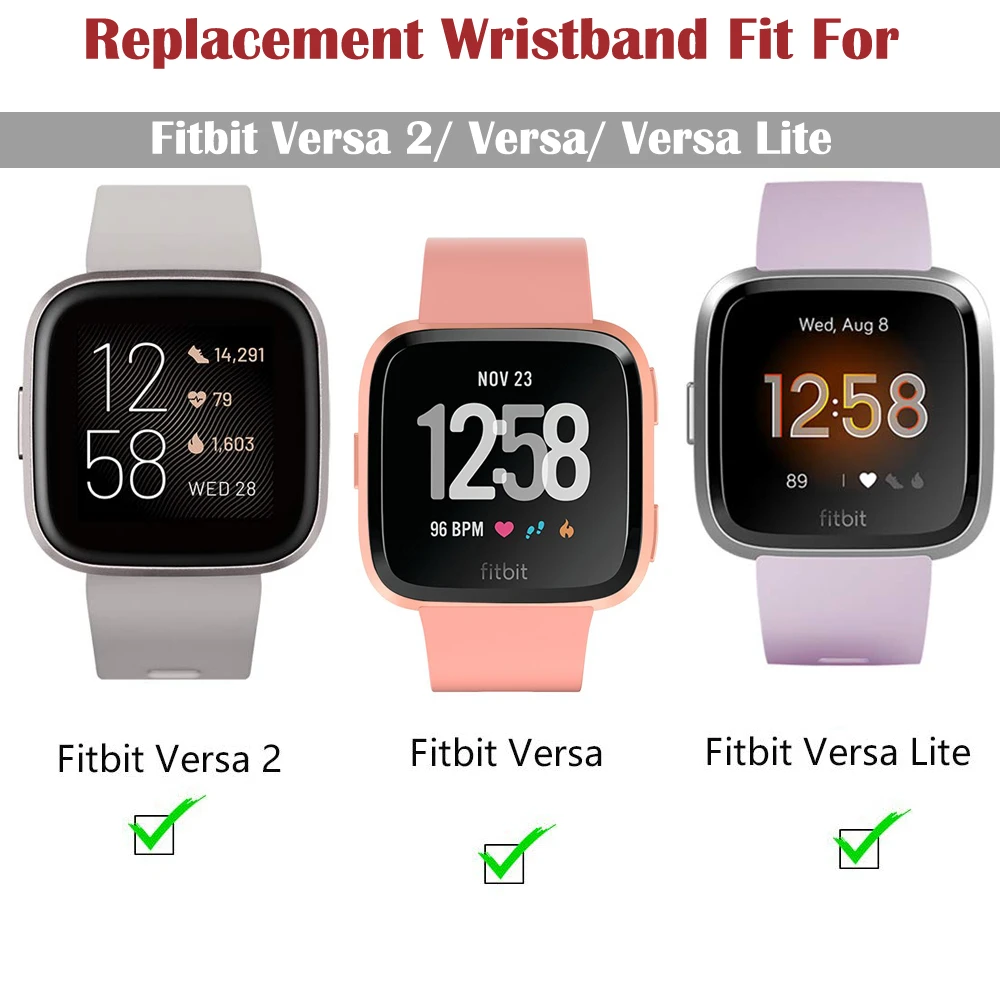 Phụ Kiện Dây Đeo Fitbit Versa 2 Ban Nhạc Mềm Silicon Chống Thấm Nước Thay Thế Dây Đeo Đồng Hồ Cho Fitbit Versa/Versa 2