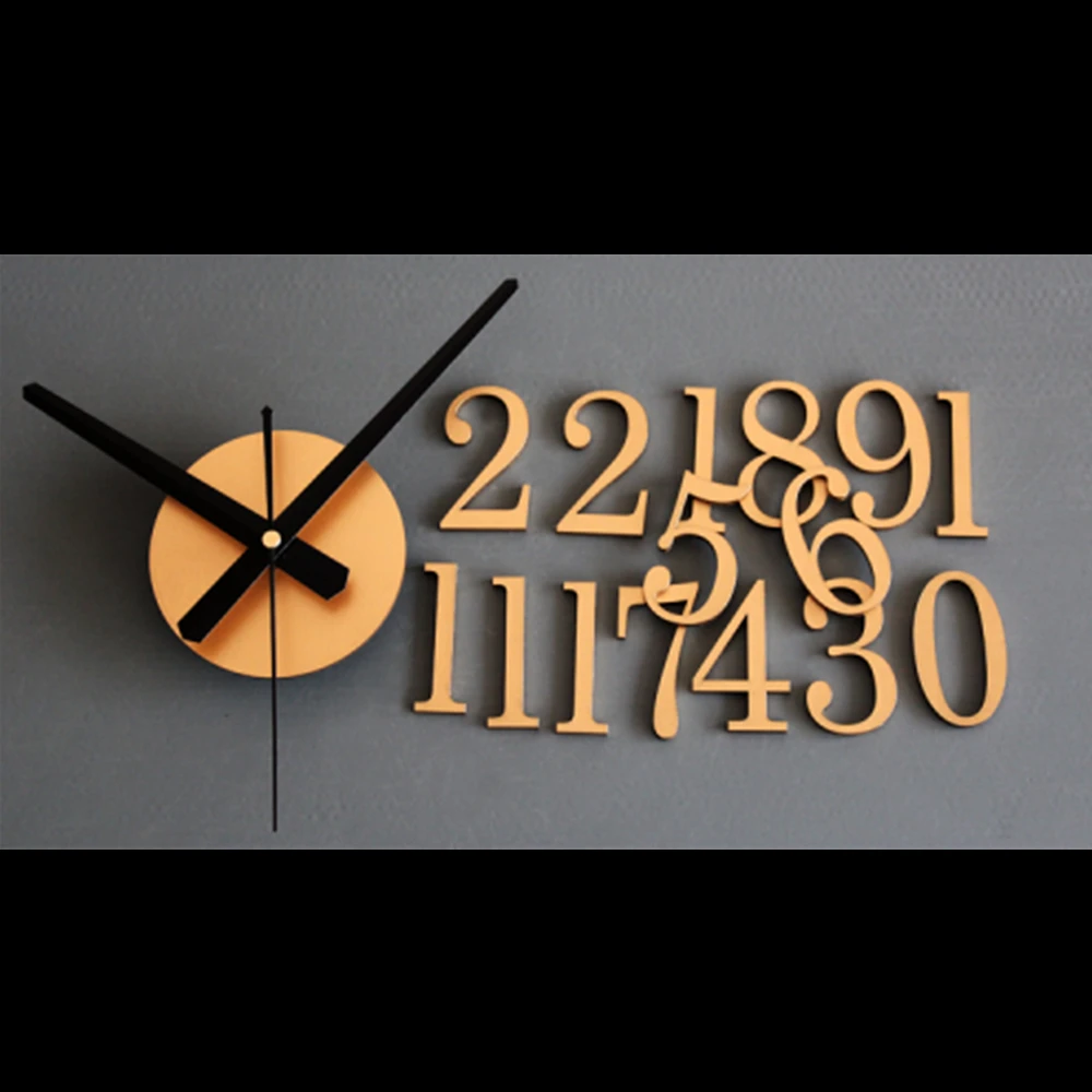 DIY Digital Wall Clock Stickers Backflow Design Cute Time Reversing Concept Wall Decorative Sticker