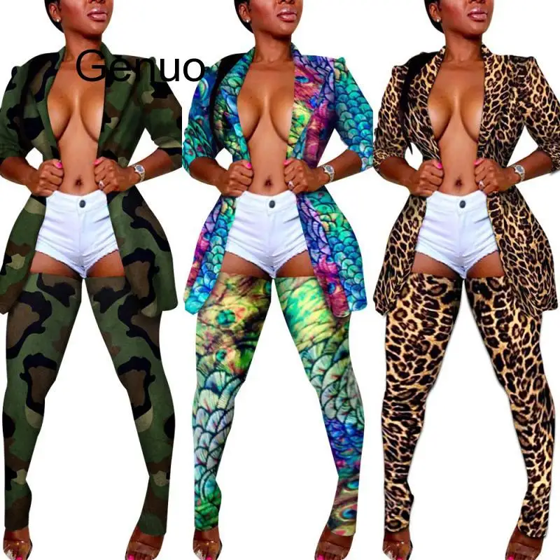 

Camo Leopard Two Piece Set Women Rave Festival Top Pant Fall 2 Piece Matching Sets Sexy Birthday Club Outfits