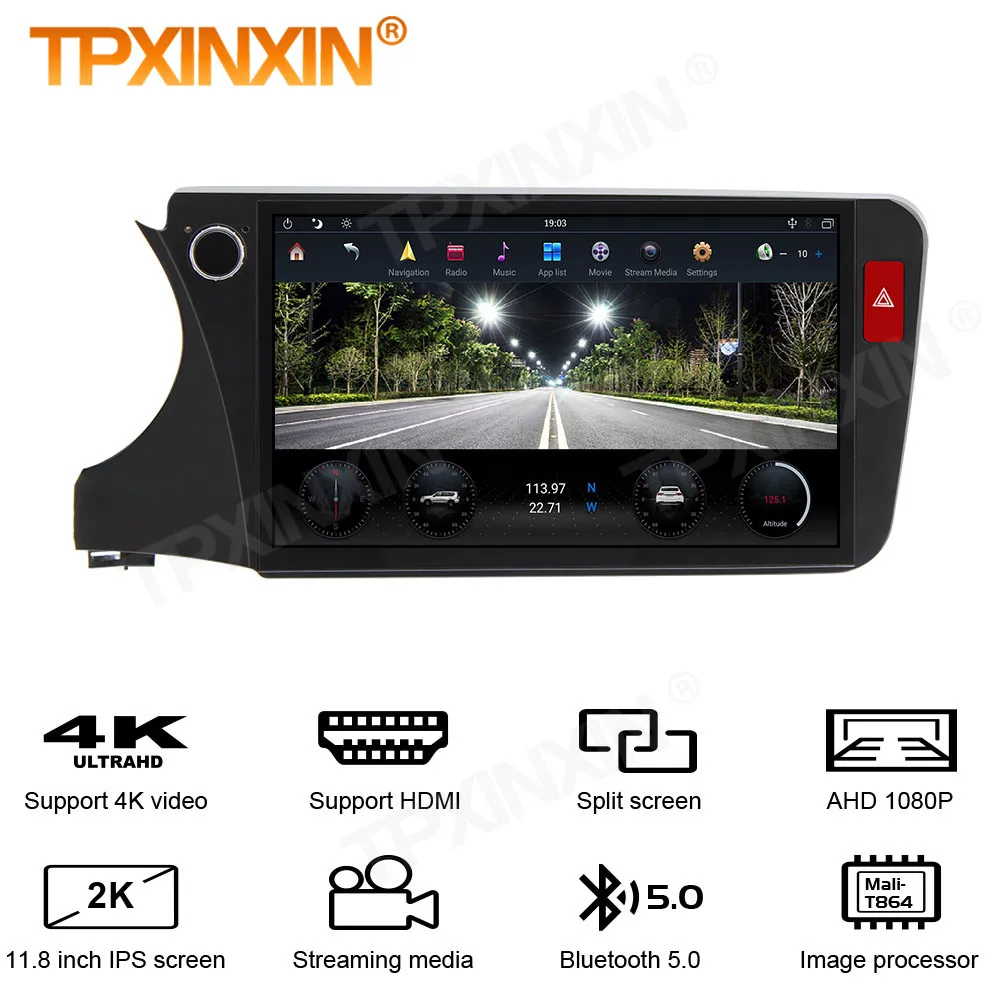 1920*1080 HD Android Screen Car Radio 2 DIN Stereo Receiver For Honda City 2015 2016 2017 2018 2019 2020 Audio Player Head Unit