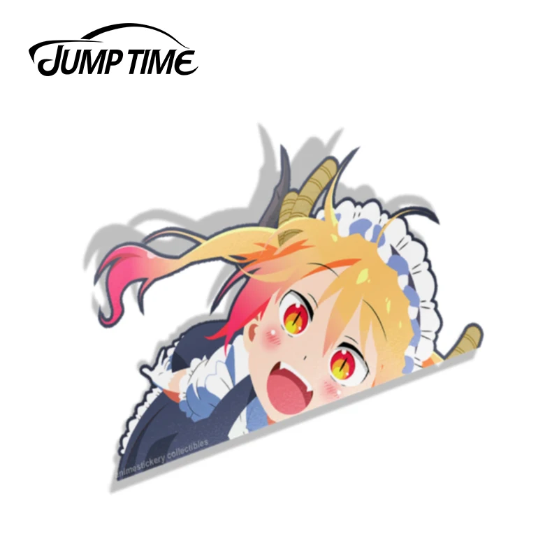 Jump Time 13cm x 7.3cm Car Stickers Miss Kobayashi Anime Decal Funny Car Styling Sticker Waterproof Auto Motor Decor Graphics