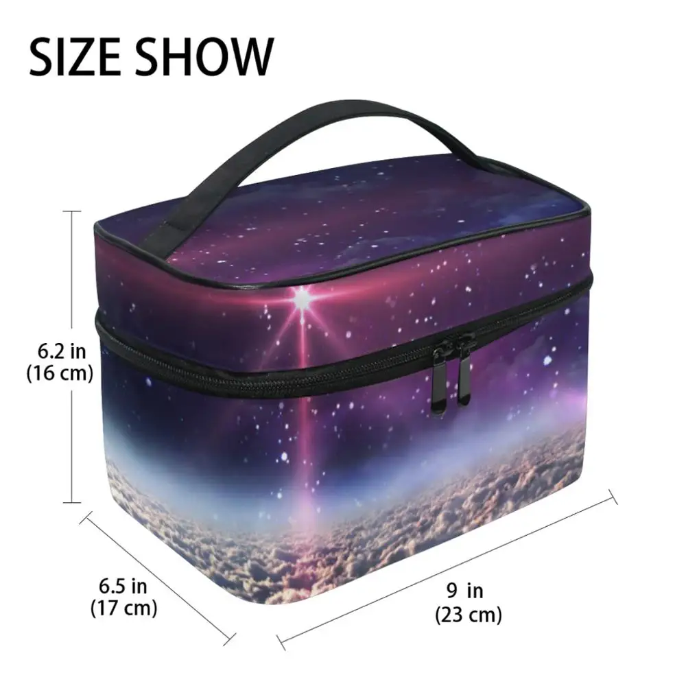 ALAZA 2021 New Woman Cosmetic Bags Milky Way Printing Organizer Makeup Bag Travel Storage Toiletry Large Capacity Beauty Bag