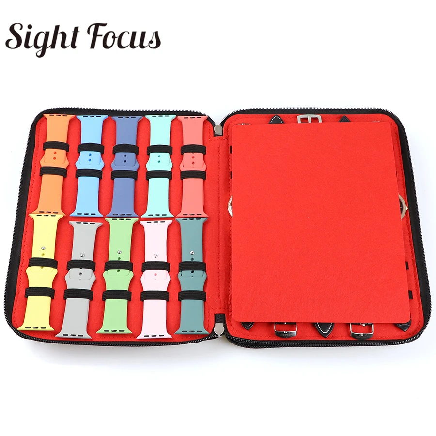 40 Slot Felt Watch Organizer Box Watch Storage Case Pouch Double Layer Watch Box For Apple Watch Strap Band Organizer Holder Bag