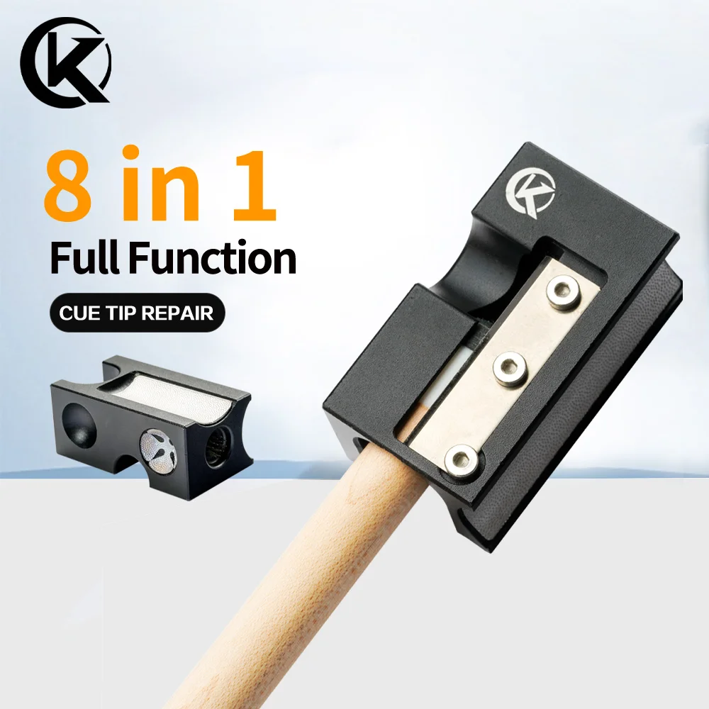 KONLLEN Billiard Tip Tool Multifunctional Tip Repair Shaper Cue Tip Replacement 8 in 1 9.5-13.2mm Tip Billiard Accessories