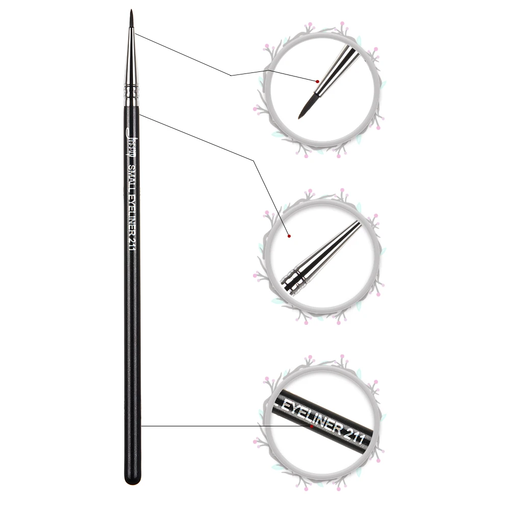 Jessup Eyeliner Pinsel Professional Make-Up Pinsel Schwarz/Silber Synthetische Borsten Kosmetik Make Up Pinsel KLEINE EYELINER-211