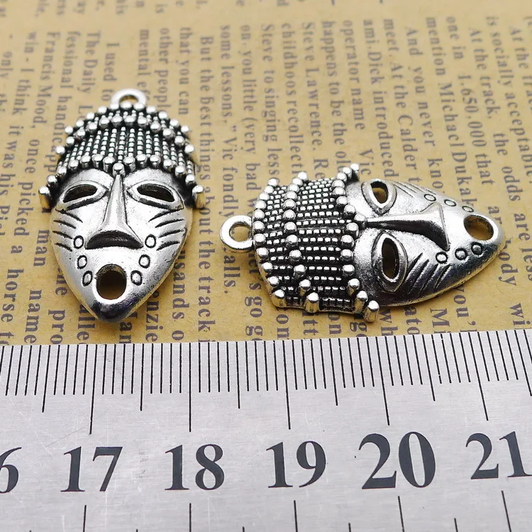 6 Pieces/Lot 20*33mm Alloy Antique Silver Witch Face Charm Pendant For Necklace Jewelry DIY Making Findings