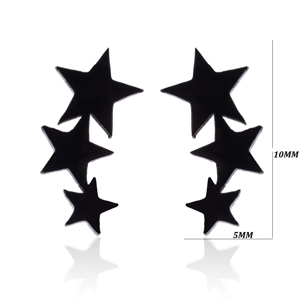 Stainless Steel Star Moon Earrings For Women Girl Crescent Moon Pentagram Ear Stud Everyday Earring Celestial Fashion Jewelry
