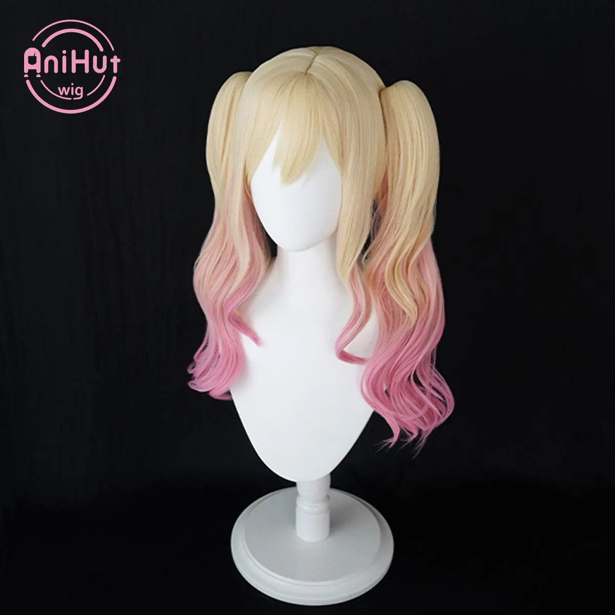 【AniHut】Tenma Saki Pink Blonde Mixed Cosplay Wig Project SEKAI COLORFUL STAGE! Wavy Heat Resistant Synthetic Hair Tenma Saki