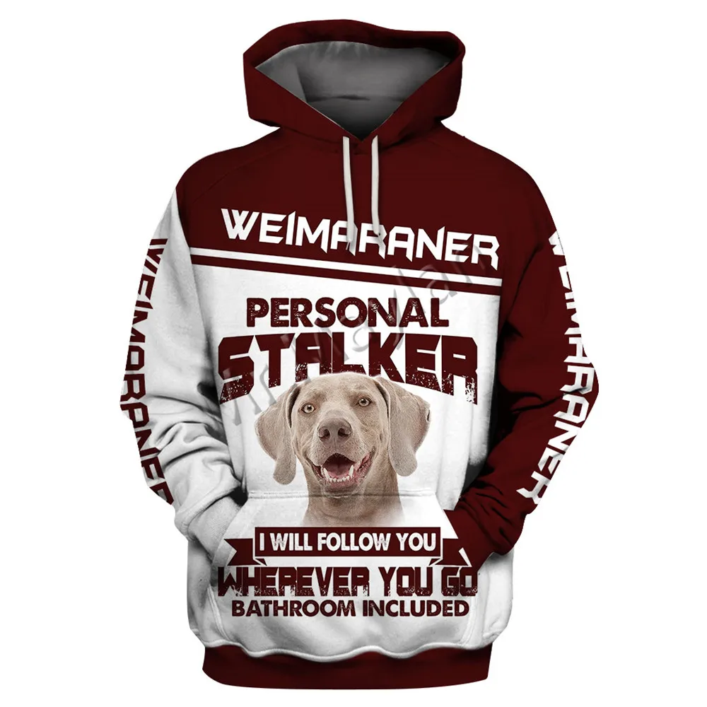 Personal Stalker Smart Weimaraner Dog 3D Printed Jackets Women/men Harajuku Pullovers Hoodie Sweatshirts 2020 Tracksuits Clothes