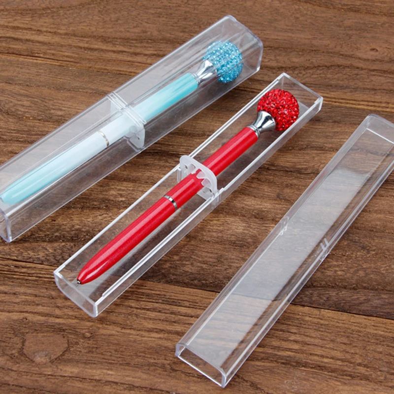 1pcs Fashion Business Office Gift Pencil Case Beautiful Transparent Plastic Pen Box Simple School Stationery Supplies