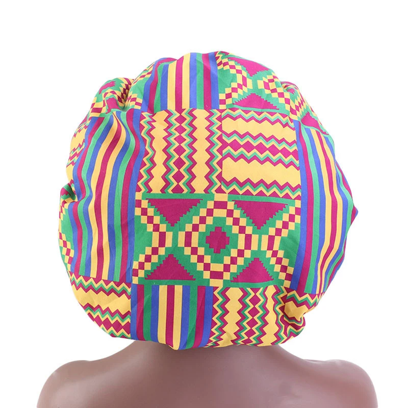 2021 Double Satin African Headtie Fashion Print Women\'s Turban Cap Muslim Headscarf Bonnet Africa Clothing Hijab Chemo hat