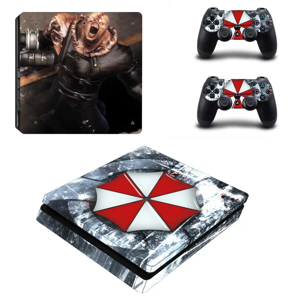 Biohazard Umbrella PS4 Dünne Aufkleber Play station 4 Haut Aufkleber Aufkleber Für PlayStation 4 PS4 Slim Konsole & Controller Haut