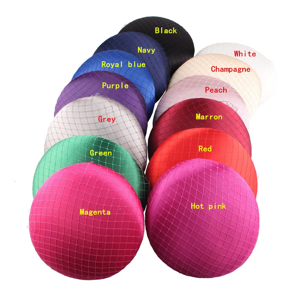 

15CM Stain Fascinator Base DIY Hair Accessories Party Hats Cocktail Headwear Bridal Hats Wedding Millinery 13 Colors for Select