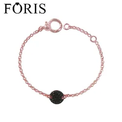 FORIS Fashion Brand Jewelry Black Zircon Bracelet For Women Best Gift PB066