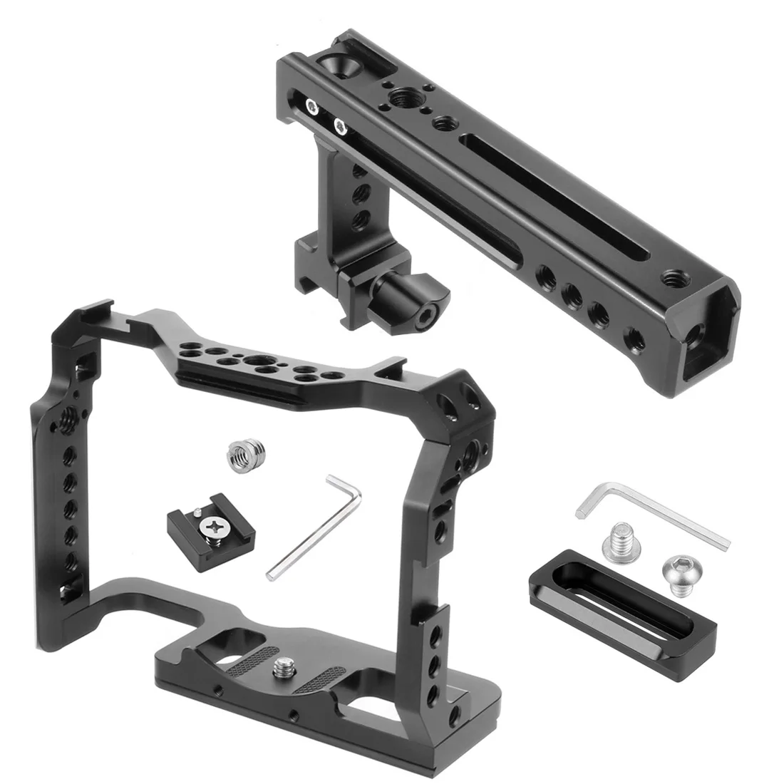 Marco de enfriamiento de jaula de cámara A7S3 A7R4, empuñadura de riel NATO, Zapata fría, montaje ARRI para Sony Alpha 7SIII A7M3/A7R3/A73 /A7III