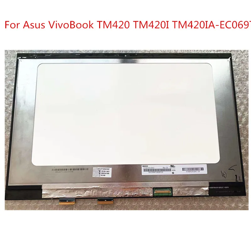 Imagem -02 - Substituição do Conjunto do Digitalizador da Tela Táctil Lcd 140 Apto para Asus Vivobook Flip 14 Tm420i Tm420ia Tm420ua 140hca-eac Fhd
