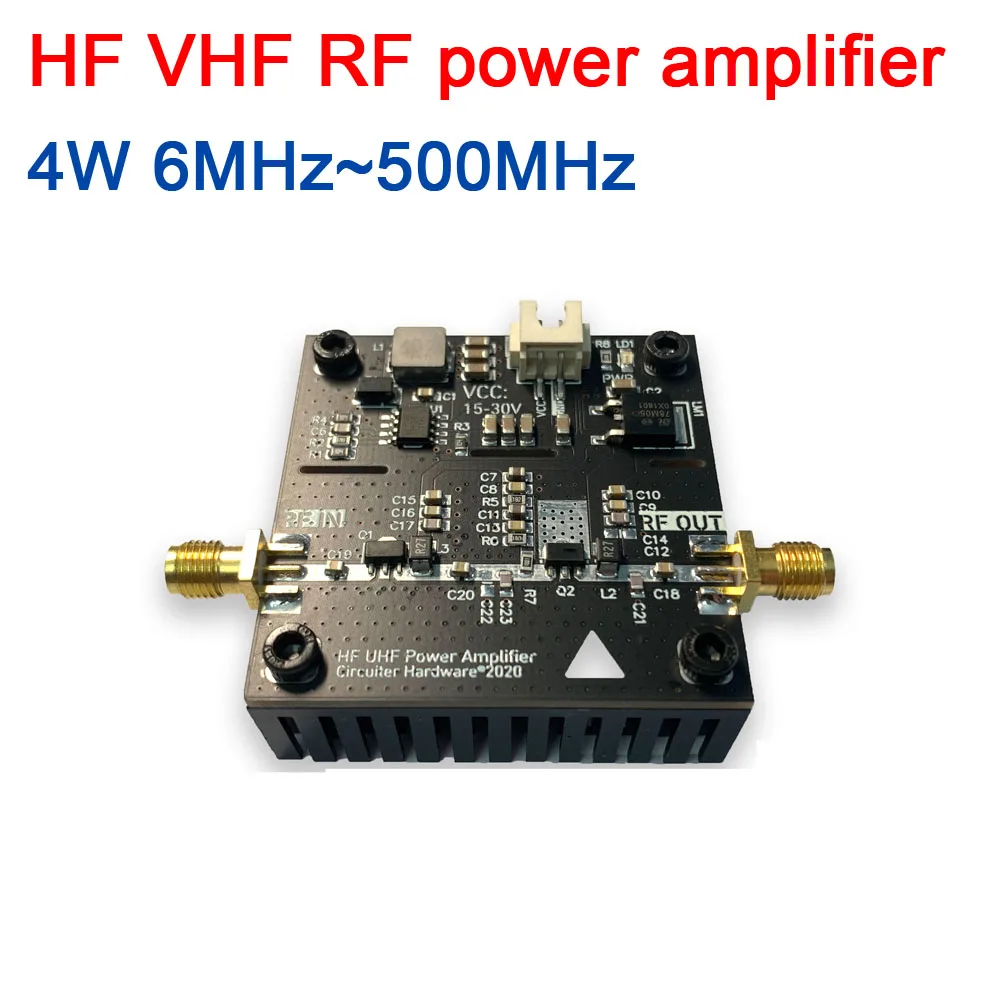 Amplificateur de puissance 6MHz ~ 500MHz 4W HF VHF UHF RF, High Dead pour radio amateur FM, walperforé, talperforé, onde courte, 433 successifs Z