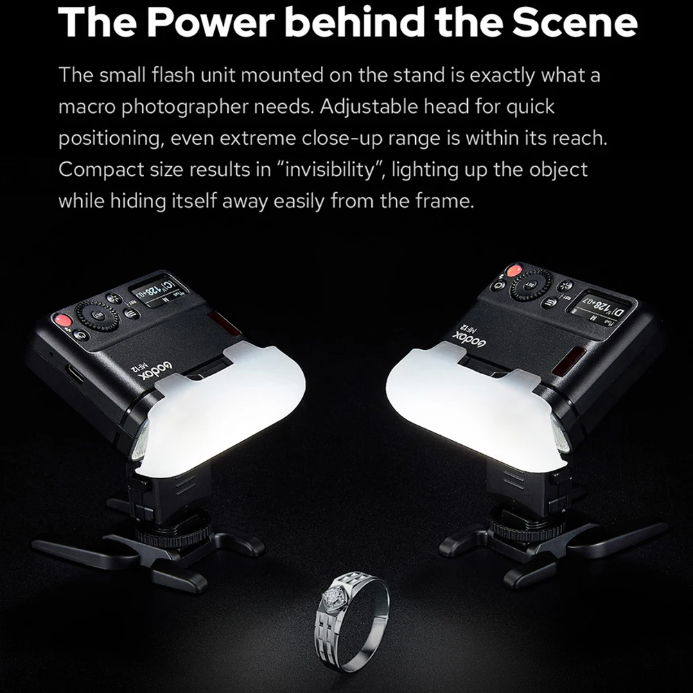 Godox MF12 TTL Macro Flash Light Mini 2.4G sans fil Speedlite + diffuseur de filtre de couleur pour appareil photo reflex numérique photographie en gros plan