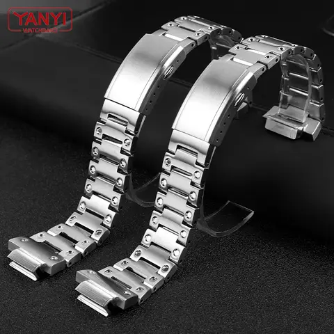 Stainless Steel Watchband for casio gshock GW-M5610 DW5600 GW-5000 GBM-2100 GA2100 GM5600 GM2100 watch band solid steel strap