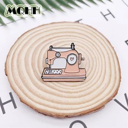 Creative Fun Cartoon Love Retro Sewing Machine Enamel Brooch Alloy Badge Denim Clothes Bag Pin Cute Sweet Punk Jewelry Gift