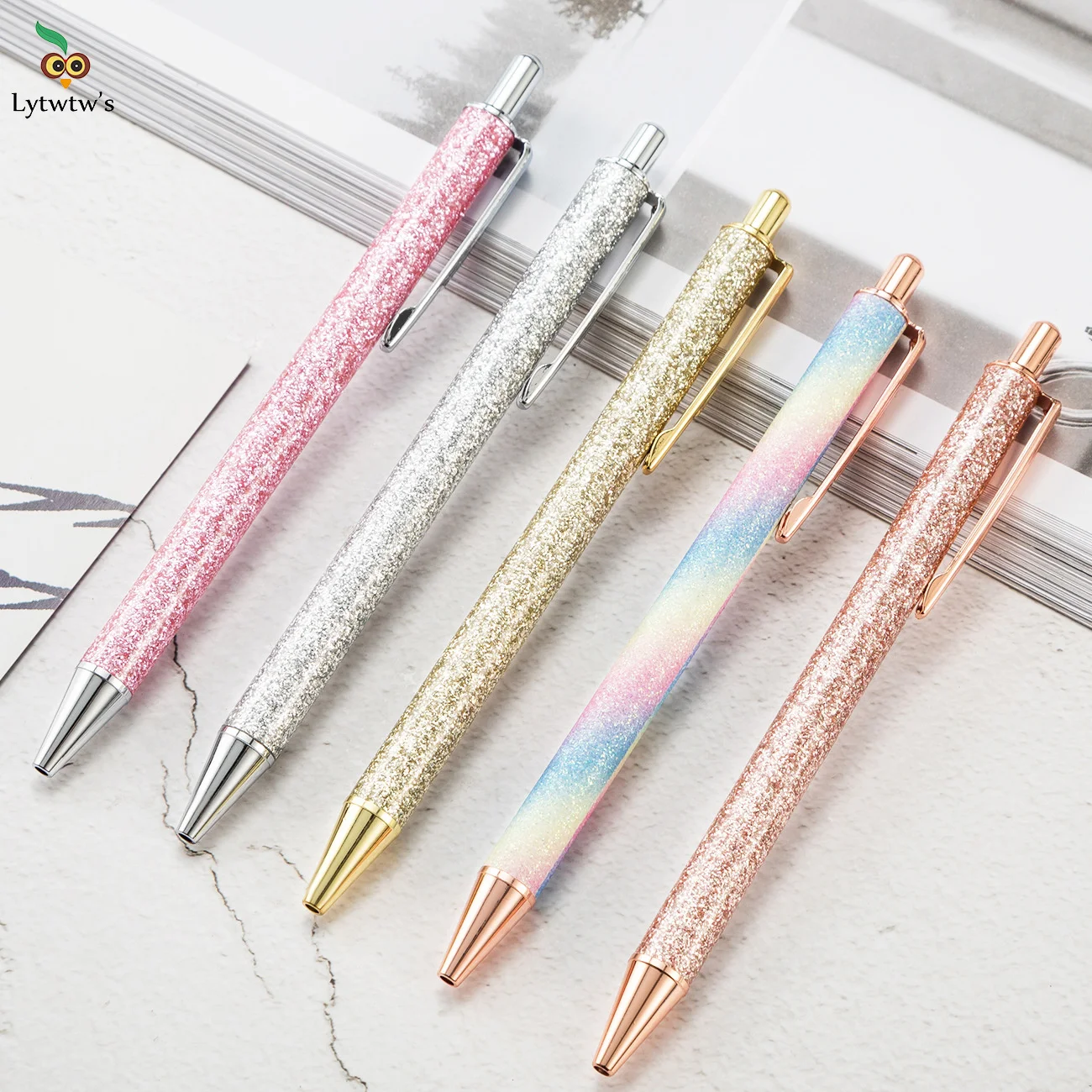 1 Piece Lytwtw's Ballpoint Pen Luxury Cute Wedding Rose Gold Metal Stationery School Office Supply High Quality Pens