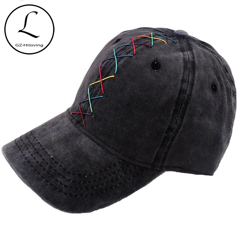 Women Multi-color Ribbon baseball cap Soft Denim Color Snapback Caps and Hats 2020 New Summer Adjustable Caps For Ladies Girls