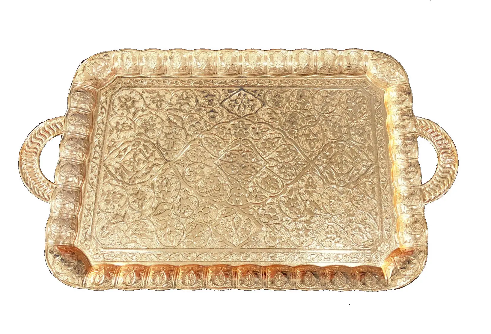 DOLBOVI AKMETAL HC062 GOLD OTTOMAN MOTİFLİ tray STYLISH DESIGN tray поднос plateau de service