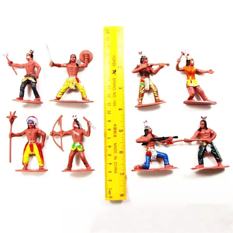 13pcs/Set Native Plastic Indian Tribes Model American Art Figure Doll Toy Kids Children Toys