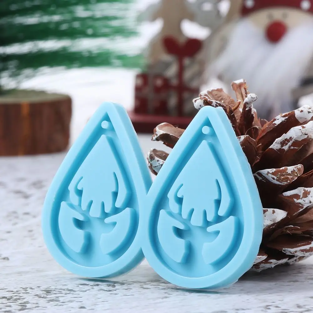 Resin Crafts UV Epoxy Dangle Crystal Resin Silicone Mould Earrings Resin Mold Merry Christmas Pendant Molds