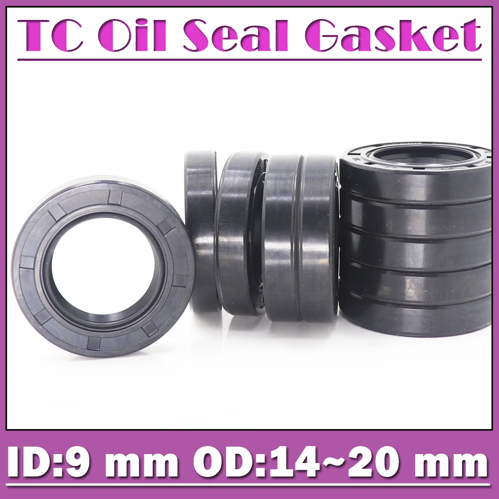 ID 9mm Oil Seal Gasket TC Type Inner 9*14*15*16*17*18*19*20*4*5*6*7 mm 10PCS Bearing Accessories Radial Shaft NBR  Seals