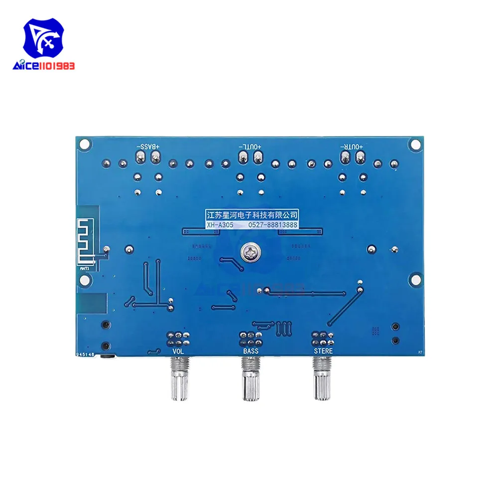 diymore TPA3116D2 Bluetooth 5.0 Digital Amplifier Board 2.1 Channel Class D High Power Amplifier Module 2x50W XH-A305 DC 12-24V