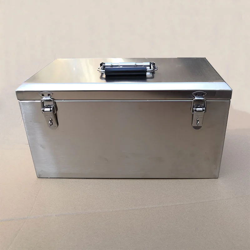 Portable Stainless Steel Toolcase Home Storage Tool Side Box Packaging Instrument Equipment Transport Motorcycle  Trunk