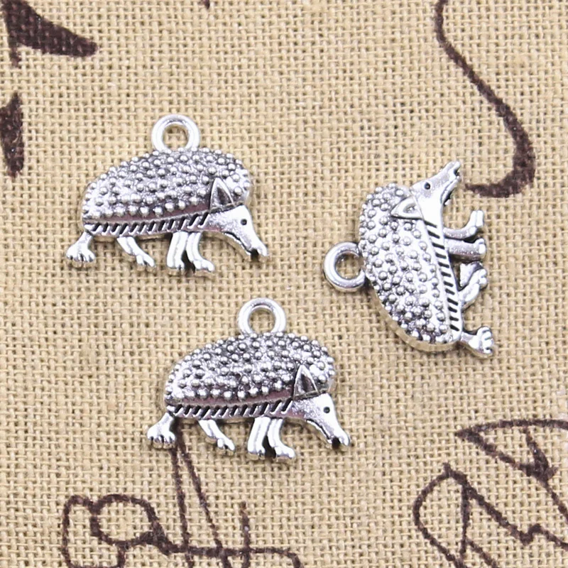 30pcs Charms Animal Hedgehog Porcupine 14x17mm Antique Silver Color Pendants DIY Crafts Making Findings Handmade Tibetan Jewelry