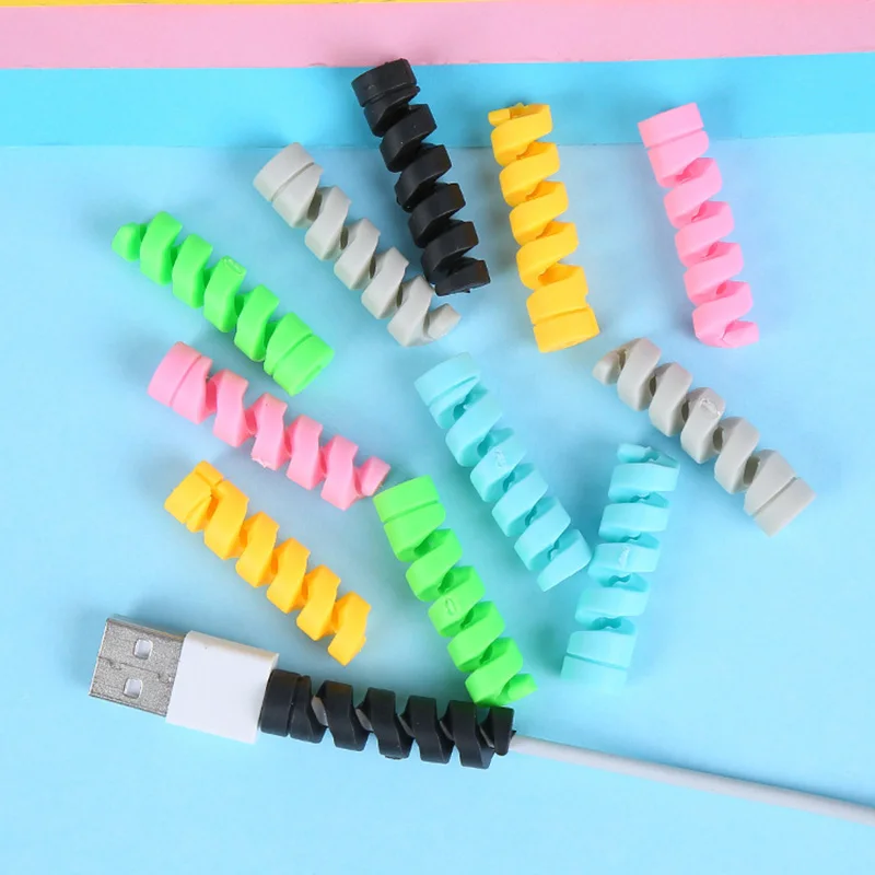 4PCS Cable Protector Silicone Bobbin Winder Wire Cord Organizer Cover for Apple iphone USB Charger Cable Cord