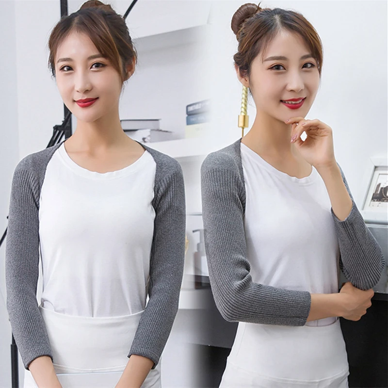 Double Shoulder Brace Warm Support Stability Compression Sleeve Wrap Office Home Knit Cashmere Guard Tendonitis Back Pain Relief