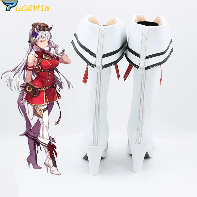 Uma Musume Pretty Derby Ouro Navio Cosplay Sapatos Botas