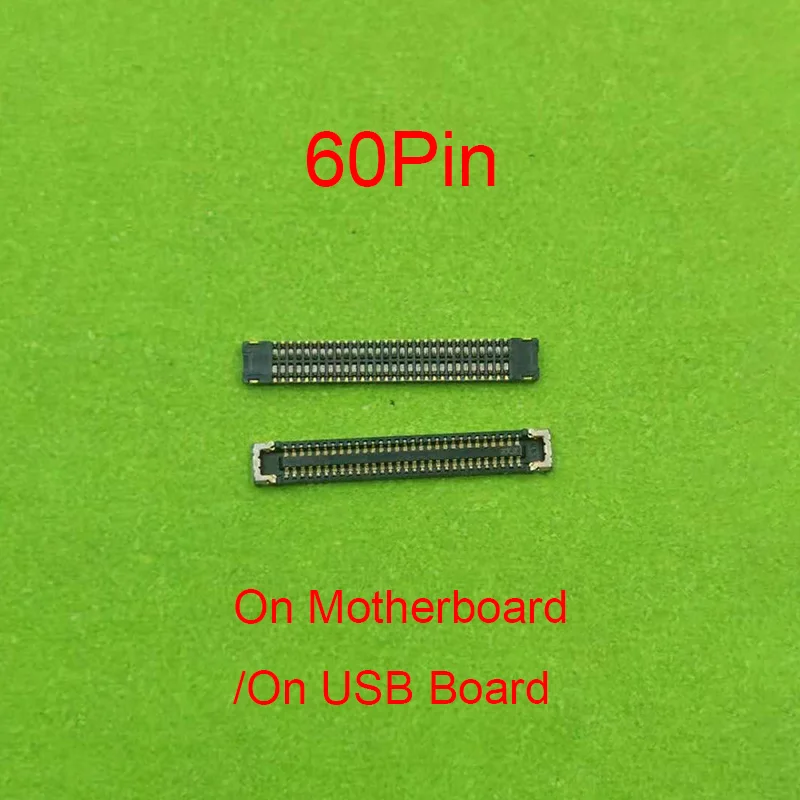 2Pcs 60pin USB Charging Dock Main Flex FPC Connector For Xiaomi Mi 9T Mi9T F2 Pro F2Pro Charger Plug Port On Board Motherboard