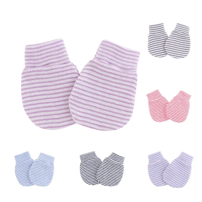 Summer Thin Solid Color Infant Gloves Baby Gloves Fashion Anti Scratching Gloves Newborn Protection Face Cotton Scratch Mittens