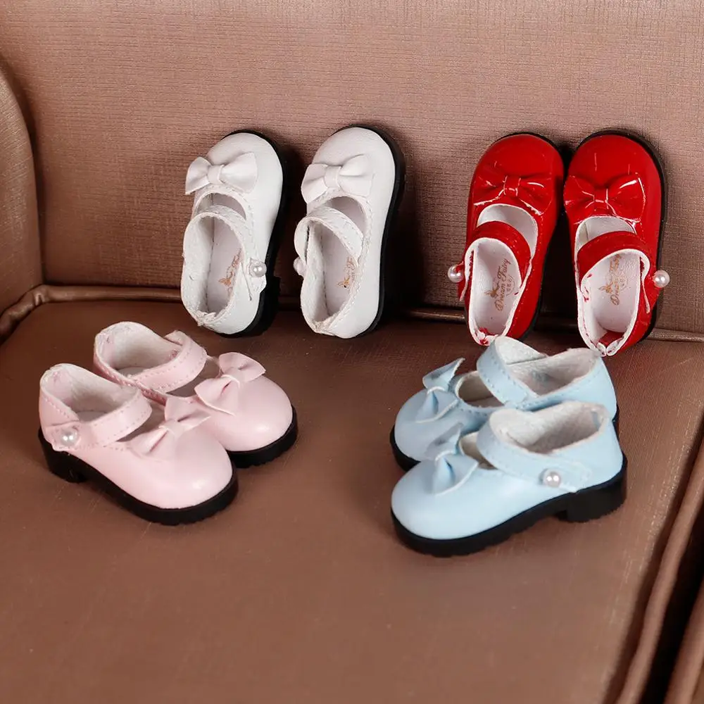 Shoes for 1/6 doll cute leather shoes 4.7cm in four colors Suitable for Little Angel 28cm doll