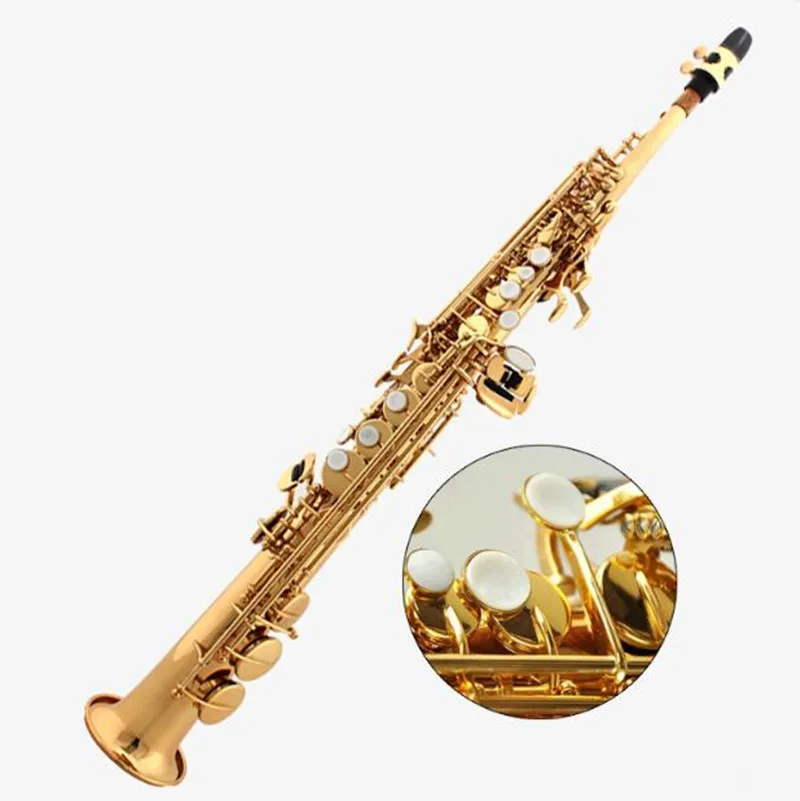 

SYLZKR Custom brand Musical Instruments Lacquered gold W02 Top B Soprano saxophone Professional performance