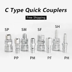 Pneumatic Fitting C Type Quick Connector High Pressure Coupling 10/20/30/40 PP SP PF SF PH SH PM SM Air Compressor Connector